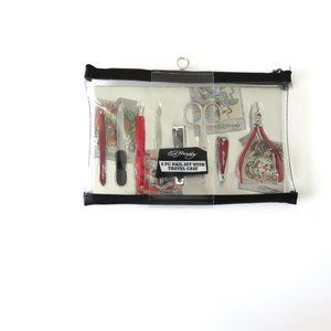 (#L) Ed Hardy 8 Pc Nail set with travel case Manicure Pedicure Kit New